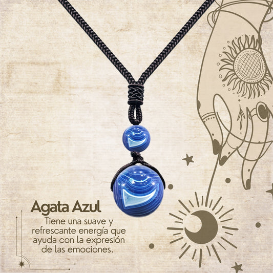 Colgante de Agata azul de bola 14mm