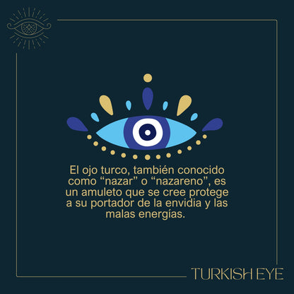 Pulsera Ojo turco Acero con Cordon Hilo encerado