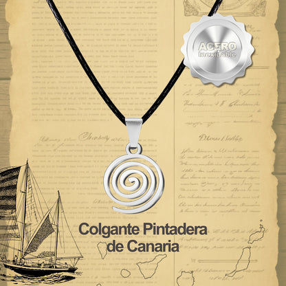 Colgante Pintadera Canarias Acero Plateado