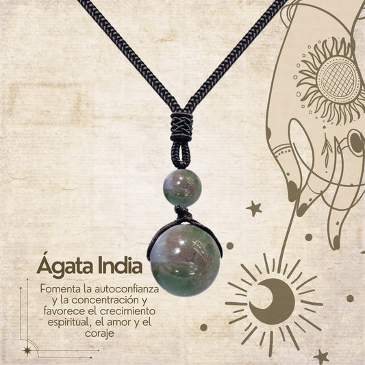 Colgante de Agata india de bola 14mm