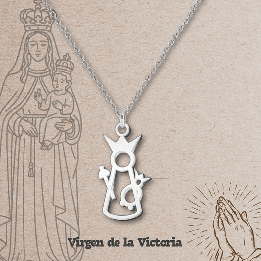 Colgante Virgen de la Victoria Acero Plateado