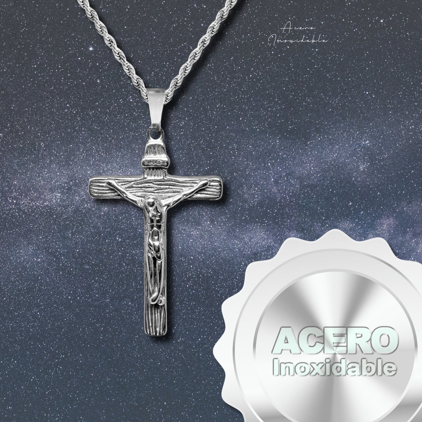 💥 Collar para Hombre en Acero Inoxidable Color Plateado 💎 Estilo Urbano Hip Hop 🔗 Cadena de 60 cm para Look Moderno y Atrevido
