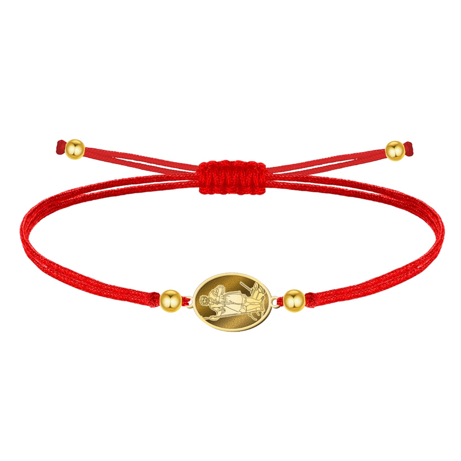 Pulsera Medalla de San Isidro Labrador con Hilo Encerado