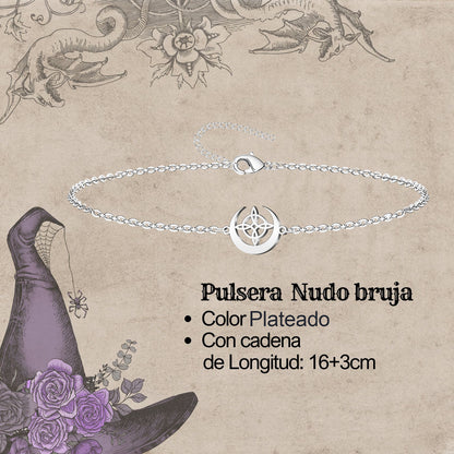 Pulsera Nudo bruja Acero Inoxidable color Plateado