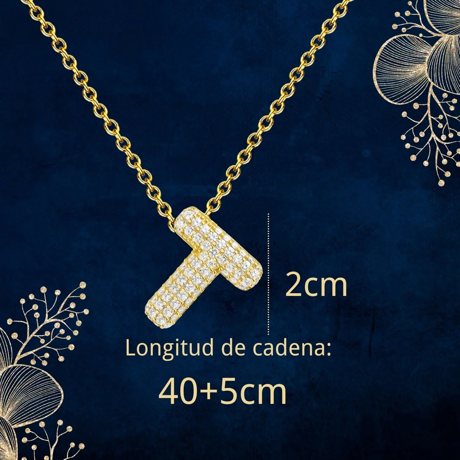 Colgante Letra inicial T con Piedra Circonita - cotigo
