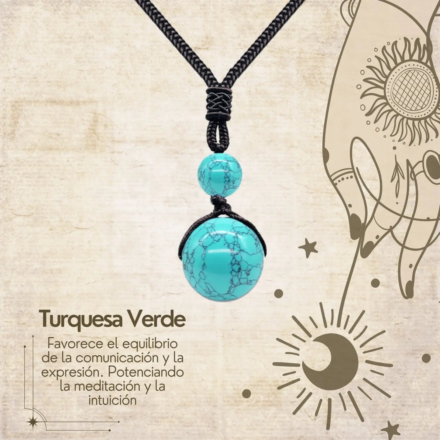 Colgante de Turquesa de bola 14mm - cotigo