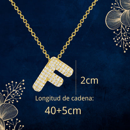 Colgante Letra inicial F con Piedra Circonita