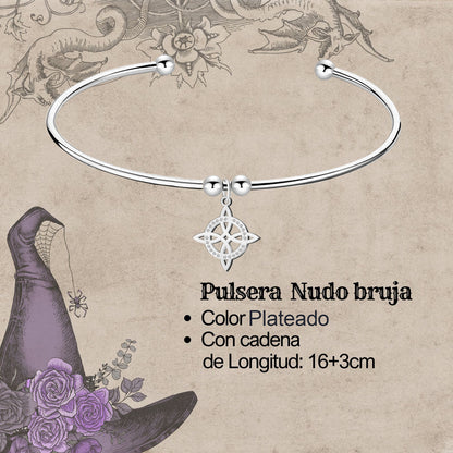 Brazalete Nudo bruja Acero Inoxidable color Plateado