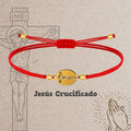 Pulsera Hilo Encerado con Jesús Crucificado color Dorado - cotigo