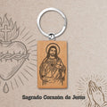 Llavero de Madera con CORAZON DE JESUS - cotigo