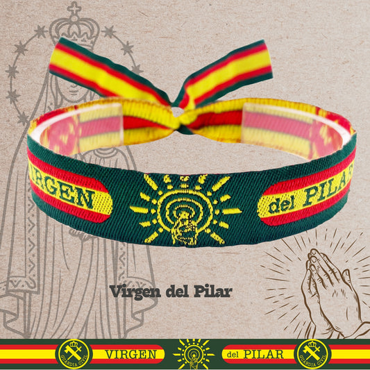 Pulsera Virgen Pilar Tejido- Guardia civil