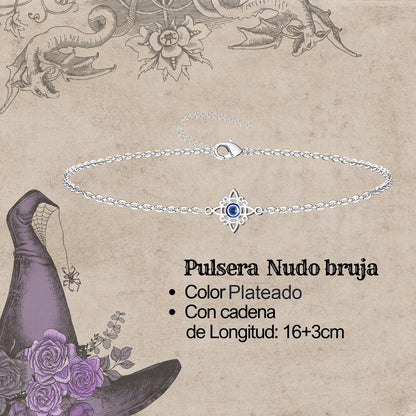 Pulsera Nudo bruja Acero Inoxidable color Plateado