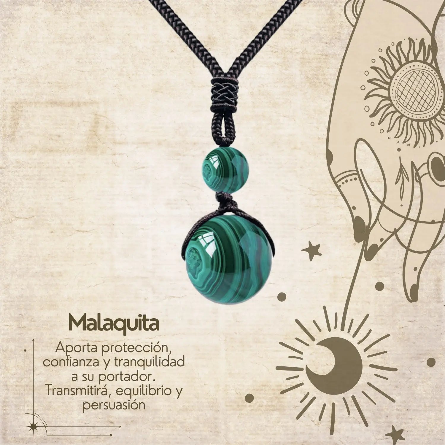 Colgante de Malaquita de bola 14mm - cotigo