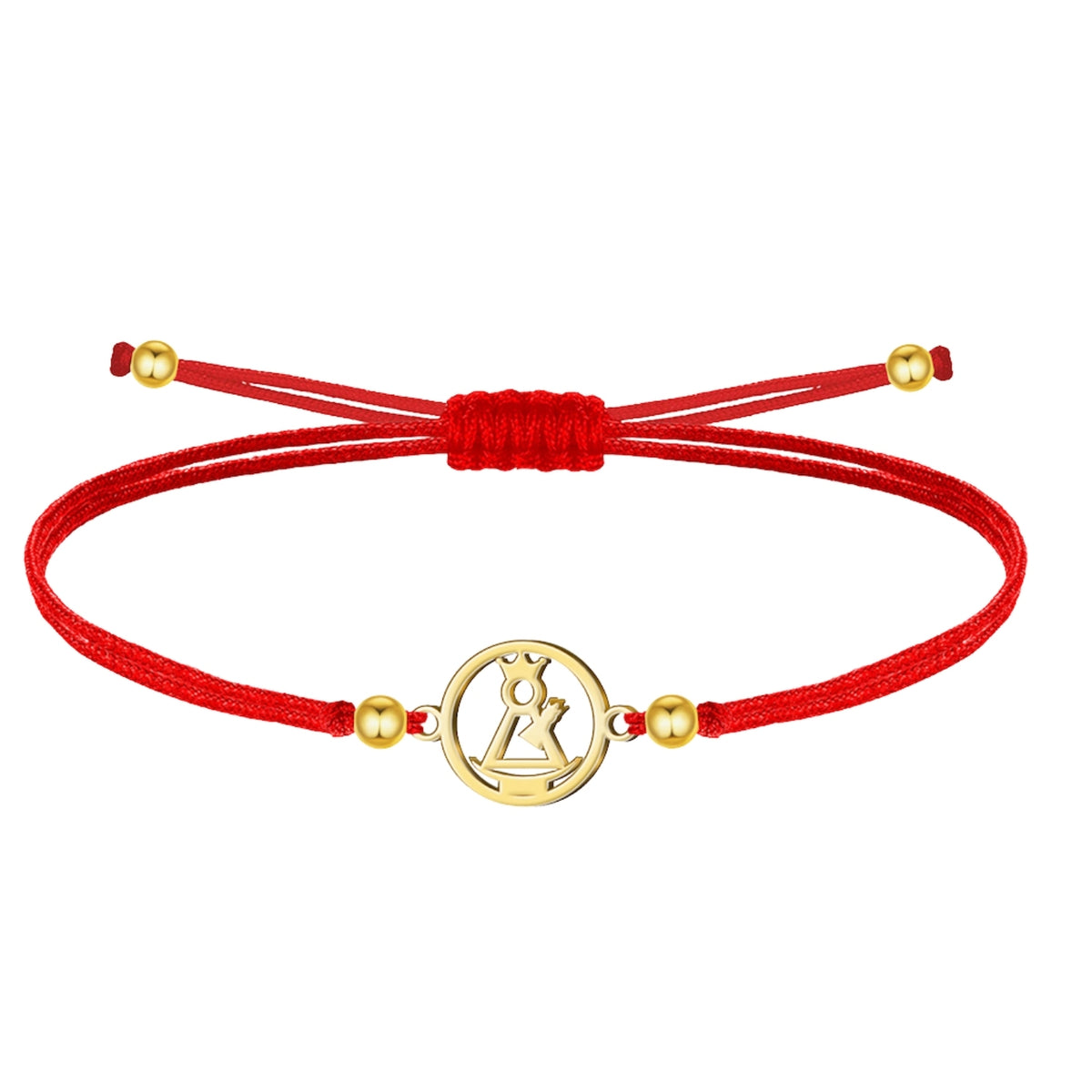 Pulsera Virgen del Remedio con Hilo Rojo en Acero Dorado