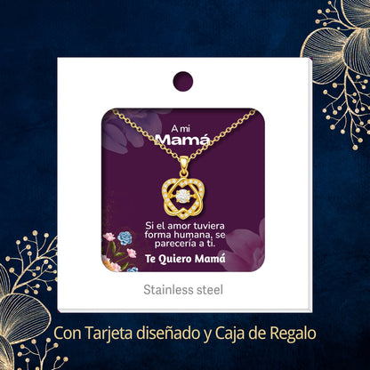 Collar Acero y  colgante Cobre con Piedra Circonita para Regalar a Mamá