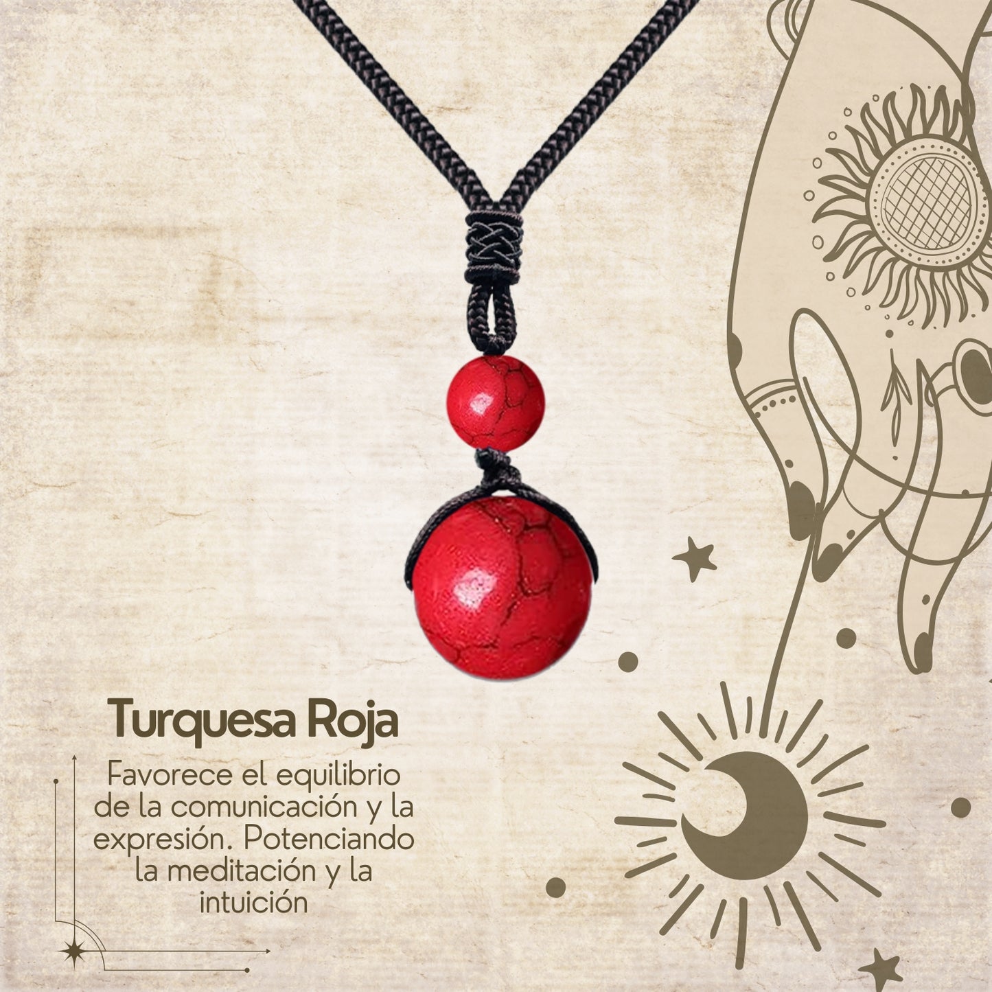 Colgante de Turquesa rojo de bola 14mm