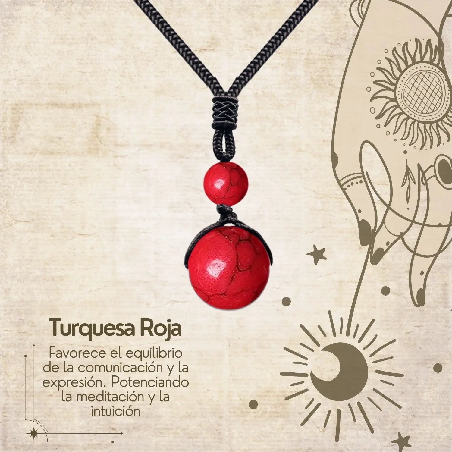 Colgante de Turquesa rojo de bola 14mm - cotigo