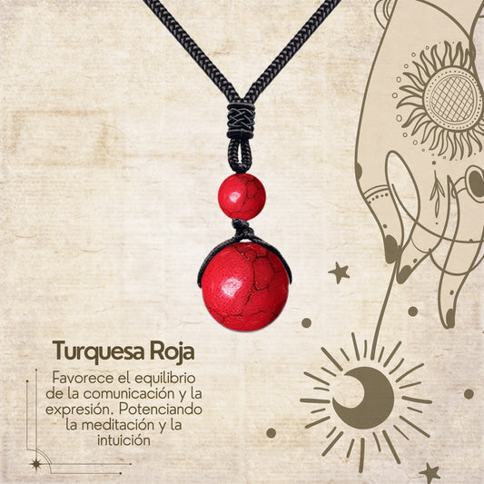 Colgante de Turquesa rojo de bola 14mm