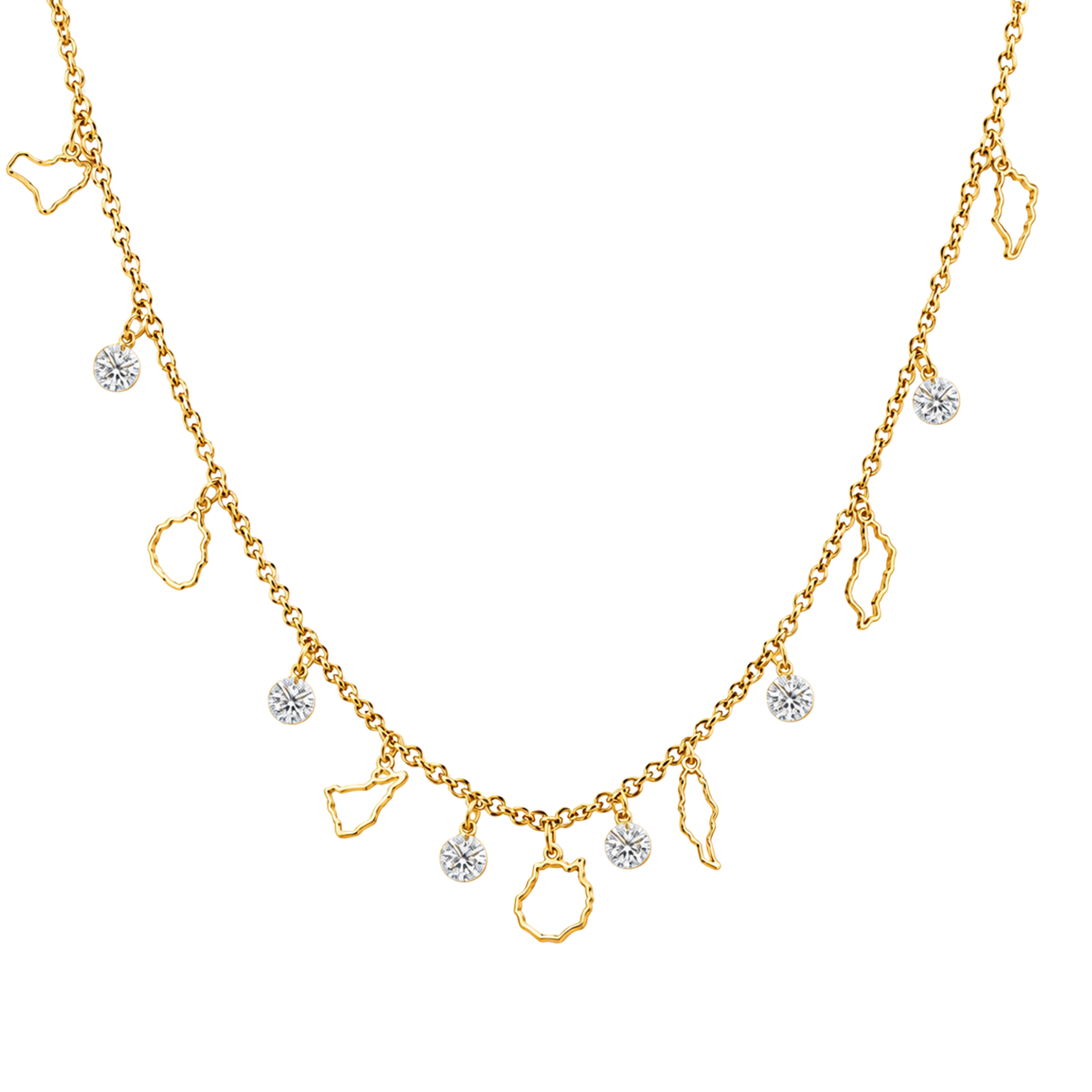 Collar 7 Islas Canarias con Siluetas y Circonitas
