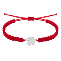 Pulsera Hilo Rojo con Trebol en Acero