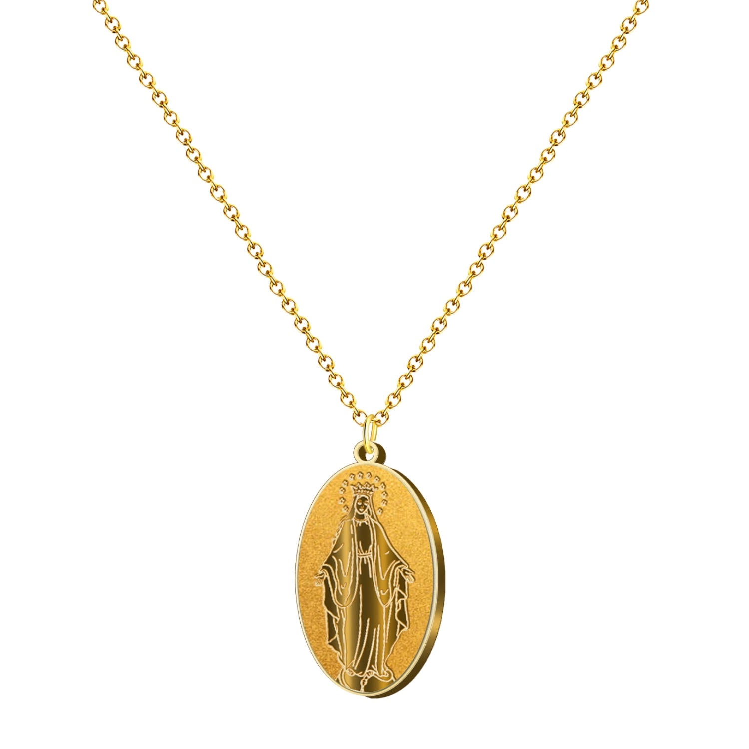 Collar Medalla Milagrosa en Acero Inoxidable