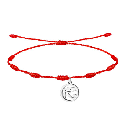Pulsera 7 nudos con Ojo de Horus color Plateado