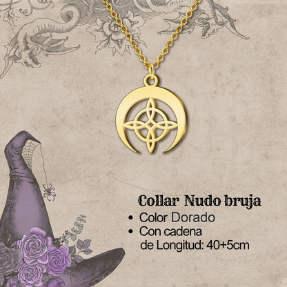 Colgante Nudo bruja Acero Dorado