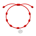 Pulsera 7 Nudos con Concha de Vieira Acero Plateado