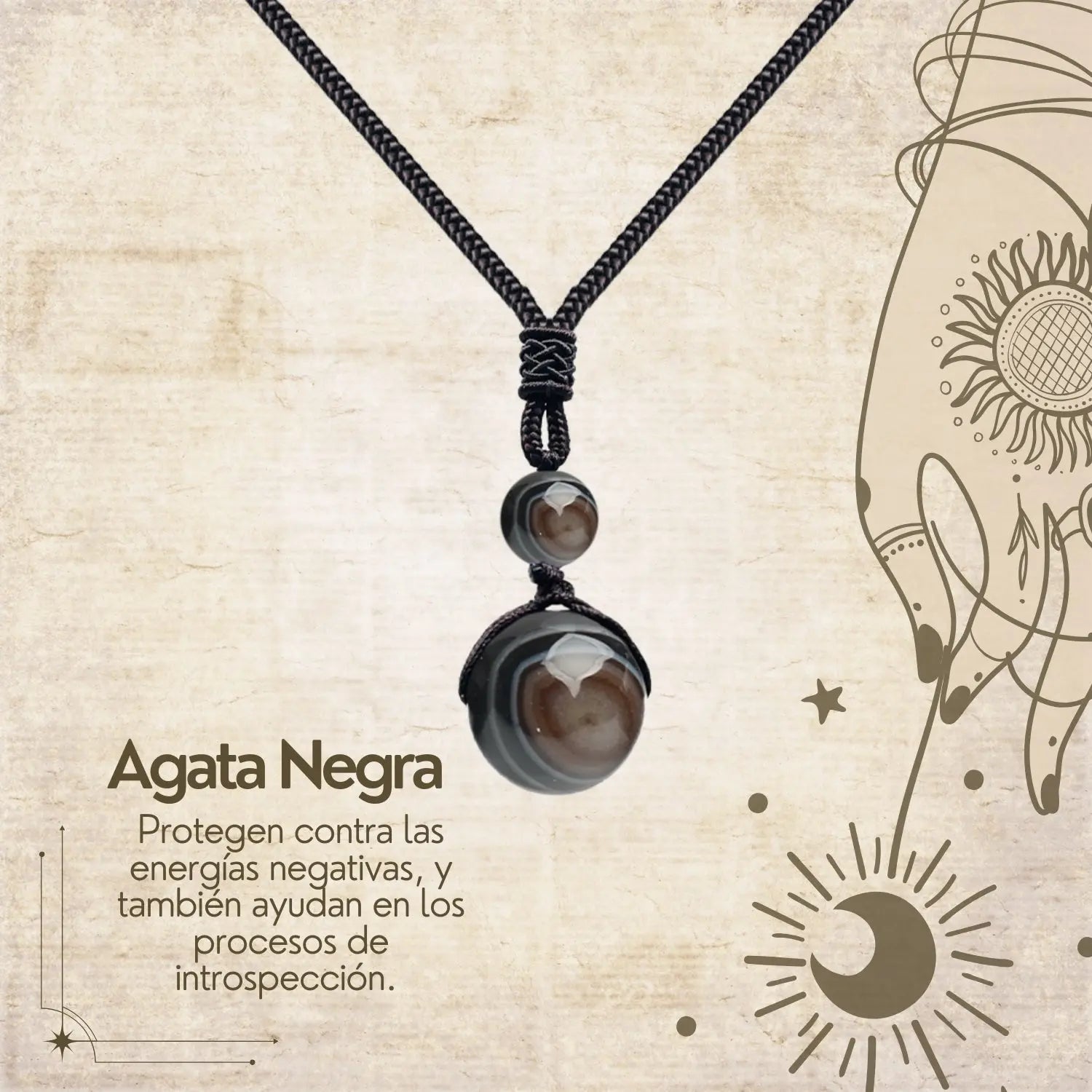 Colgante de Agata negra de bola 14mm - cotigo