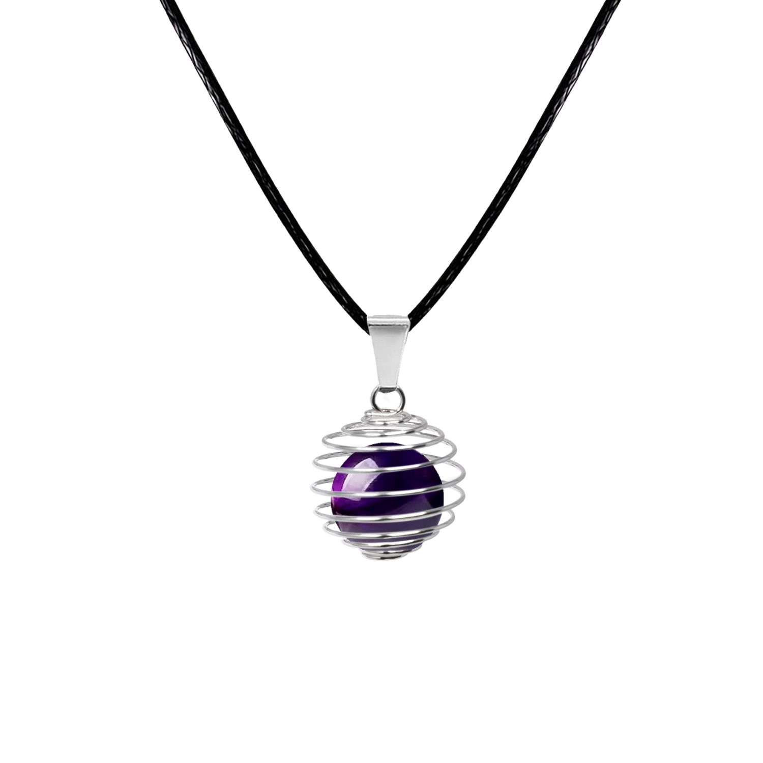 Colgante de Amatista 14 mm con Accesorio de Acero