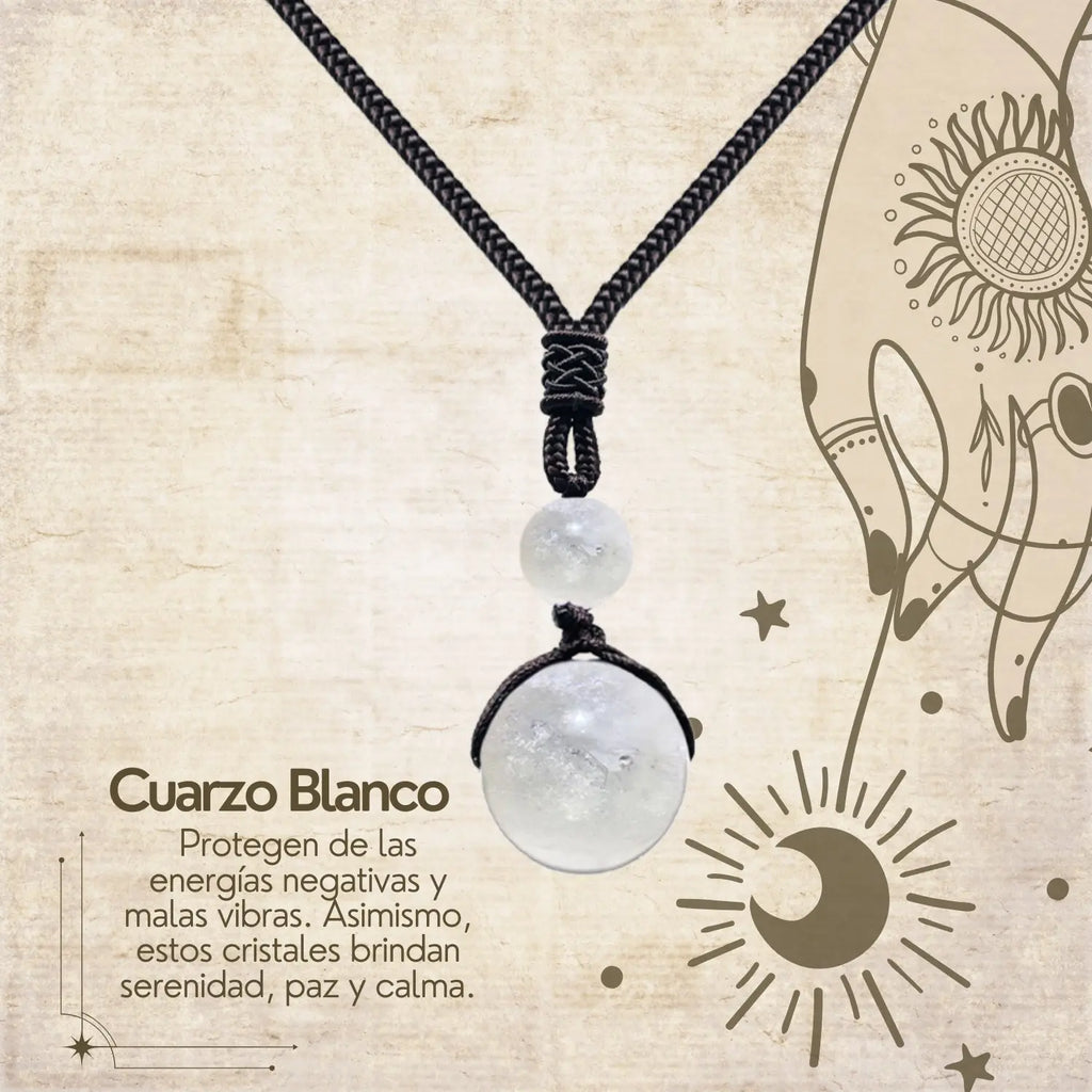 Colgante de Cuarzo blanco de bola 14mm - cotigo