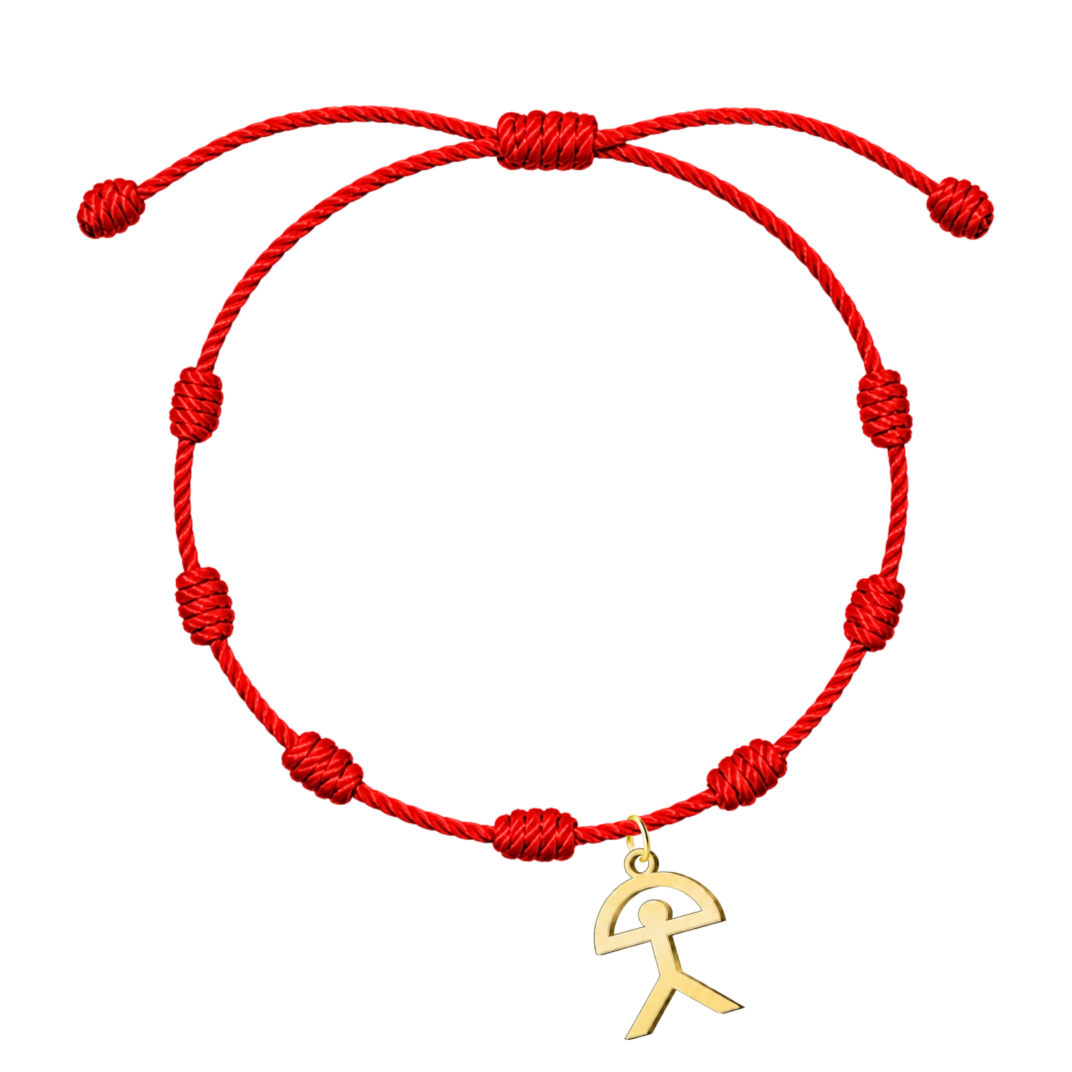 Pulsera de 7 Nudos con Indalo en Acero Dorado