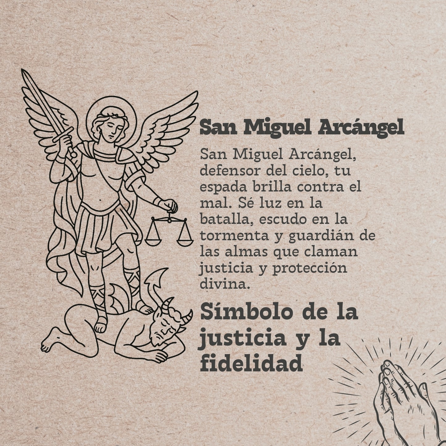 Pulsera 7 nudos con SAN MIGUEL Dorado