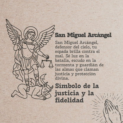 Pulsera 7 nudos con SAN MIGUEL Dorado