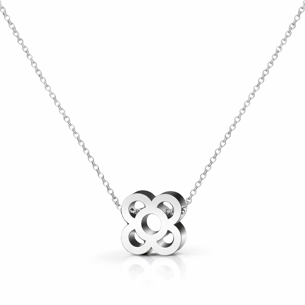Colgante con Flor de Barcelona en Acero Inoxidable Plateado cotigo