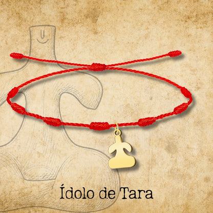 Pulsera 7 Nudos Con Idolo de Tarra Acero Dorado