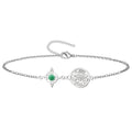 Pulsera Nudo de Bruja, Tetragrámaton y Piedra Natural - Aventurina Verde