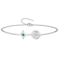 Atrae dinero y éxito. Pulsera de acero con Nudo de Bruja, Aventurina Verde y Tetragrammatón. El amuleto perfecto para la prosperidad y la protección.