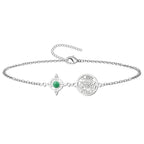 Atrae dinero y éxito. Pulsera de acero con Nudo de Bruja, Aventurina Verde y Tetragrammatón. El amuleto perfecto para la prosperidad y la protección.