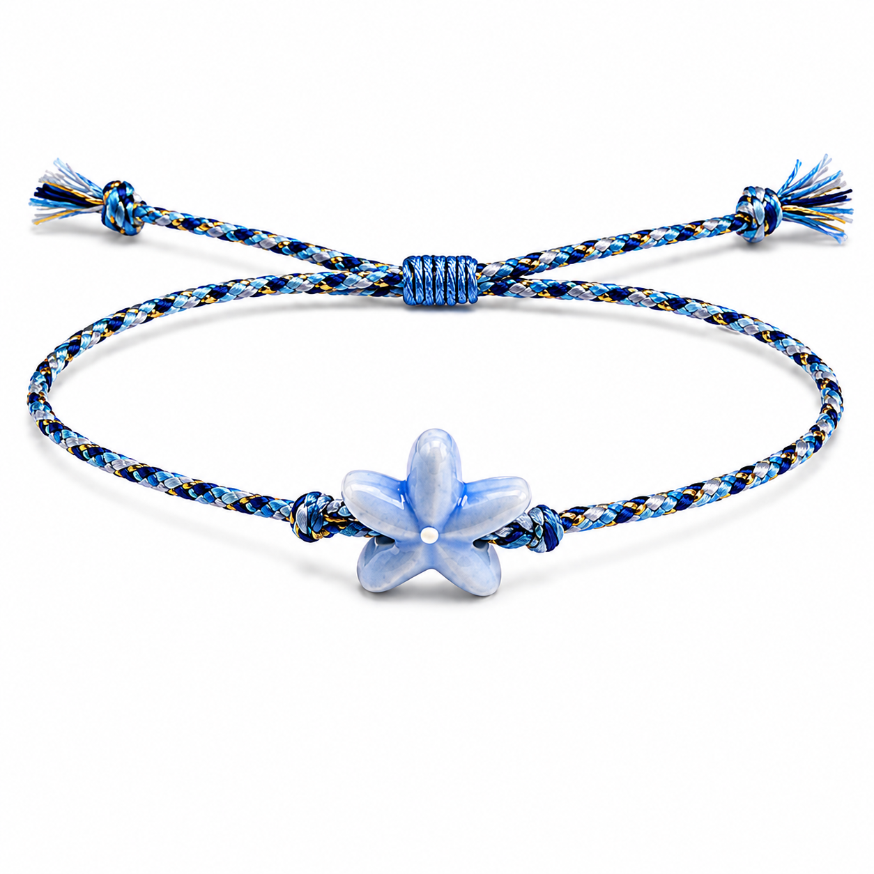Pulsera de Cordón Trenzado con Estrella del Mar