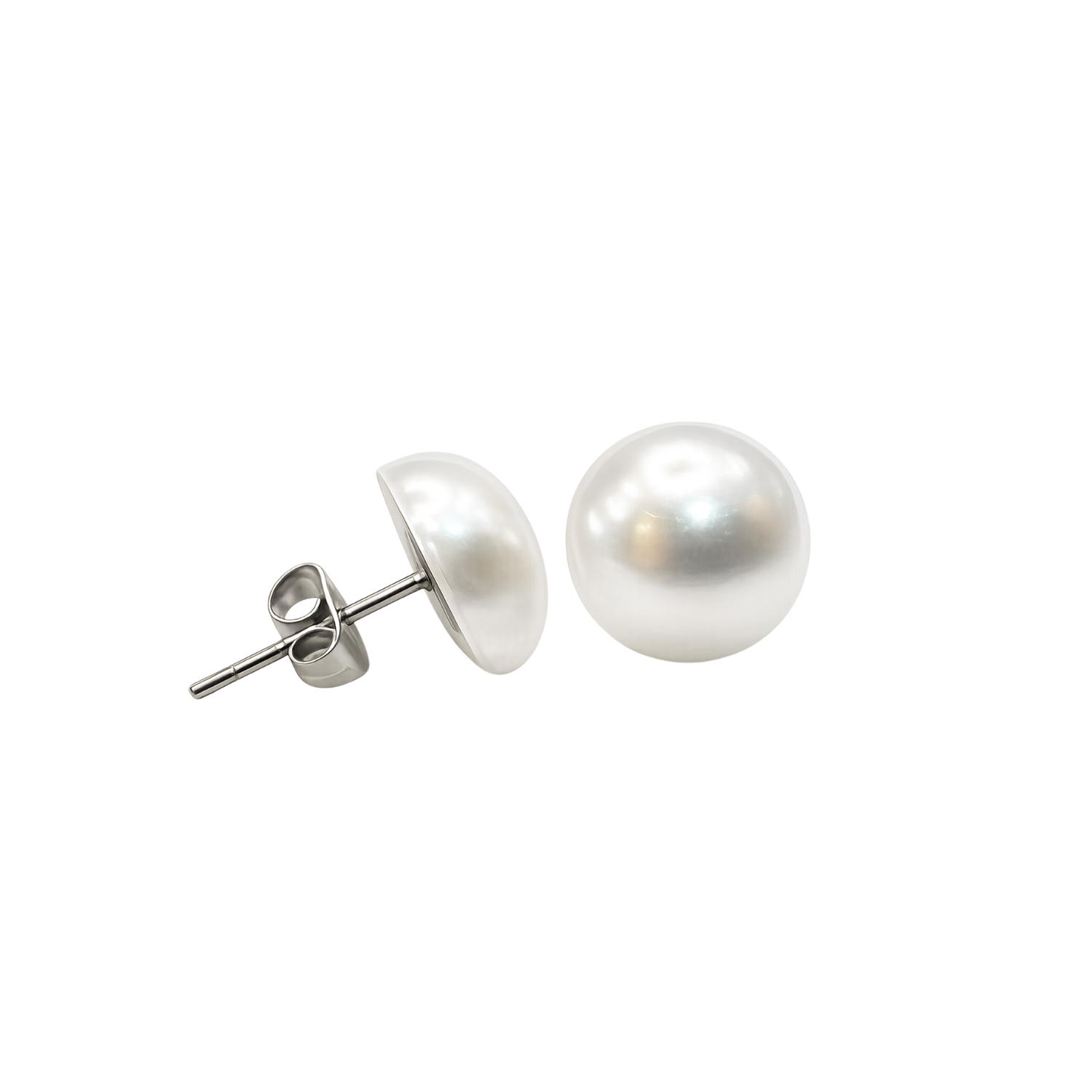 Pendientes de Perlas en Forma Semicircular