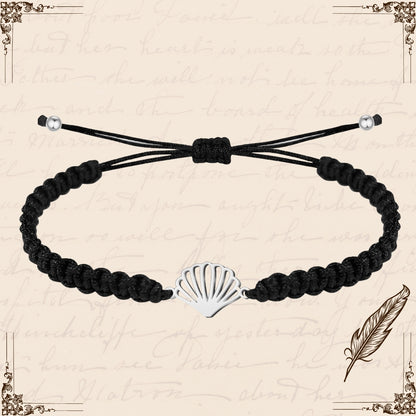 Pulsera Hilo Destino con La concha Acero Plateado