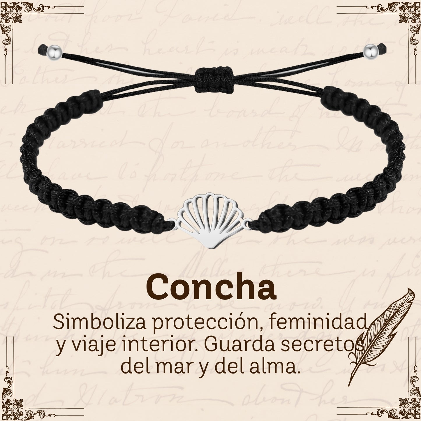 Pulsera Hilo Destino Hecho a Mano 🧵 con Amuleto de Suerte y Protección 🍀 en Acero Inoxidable 💎