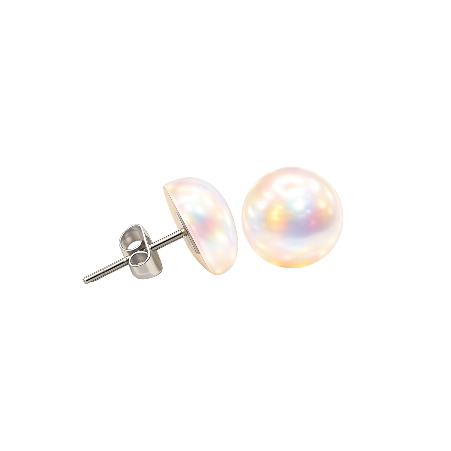 Pendientes de Perlas en Forma Semicircular