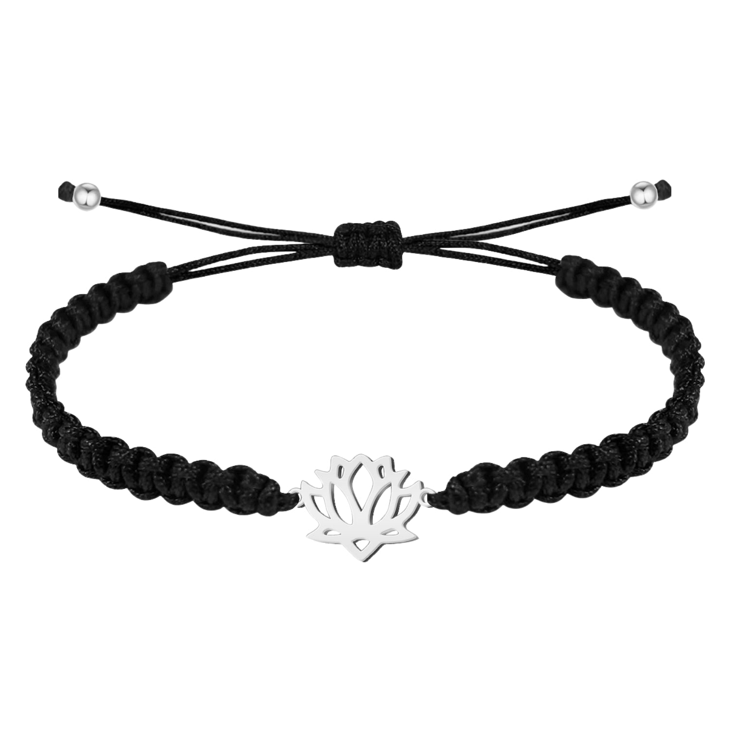 Pulsera Hilo Destino Flor de Loto Acero