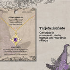 Colgante Nudo de Bruja con Amatista en Acero Dorado cotigo