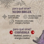 Anillo Nudo de Bruja con Cornalina en Acero Plateado - cotigo