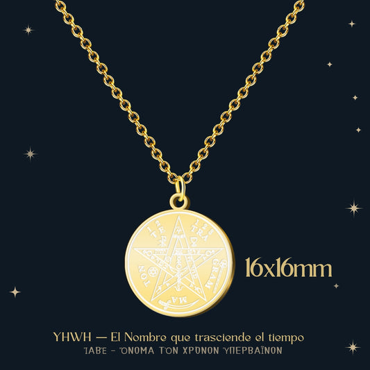 Colgante Tetragramaton Acero color Dorado