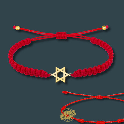 Pulsera Hilo Destino Roja Hecho a Mano 🧵 con Amuleto de Suerte y Protección 🍀 en Acero Inoxidable 💎 ¡Incluye Pulsera 7 Nudos de Regalo! 🎁