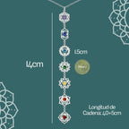 Collar 7 Chakras Acero Inoxidable Plateado - cotigo